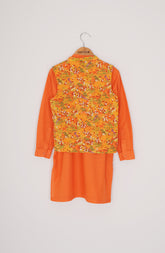 Printed Waist Coat 3 Piece Infant Suit-SIS809225